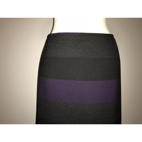 Tahari Arthur S. Levine Black, Dark Gray & Purple Color Block Skirt, Size 14 NWT - Picture 6 of 7